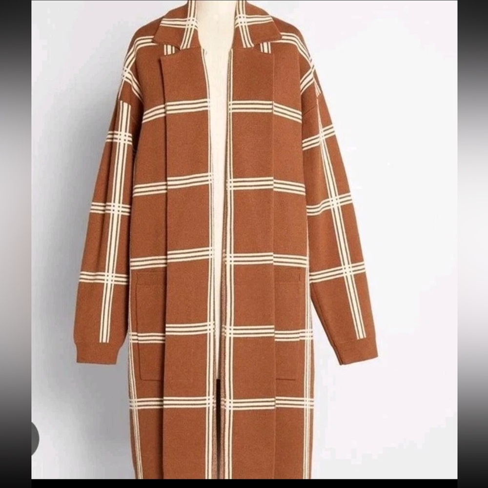 Modcloth Brown Plaid Women's Cardigan